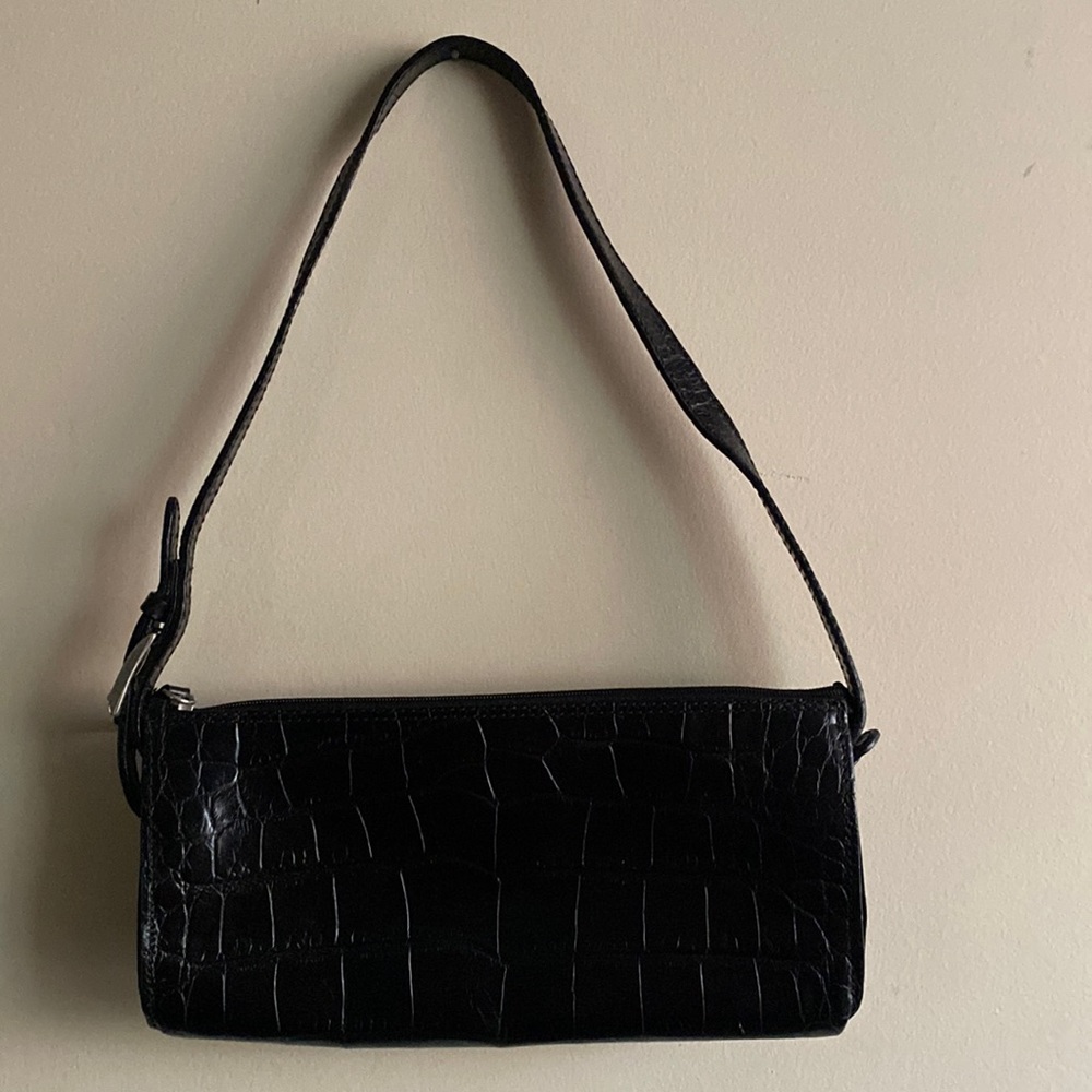 Talbots embossed leather black shoulder Small bag